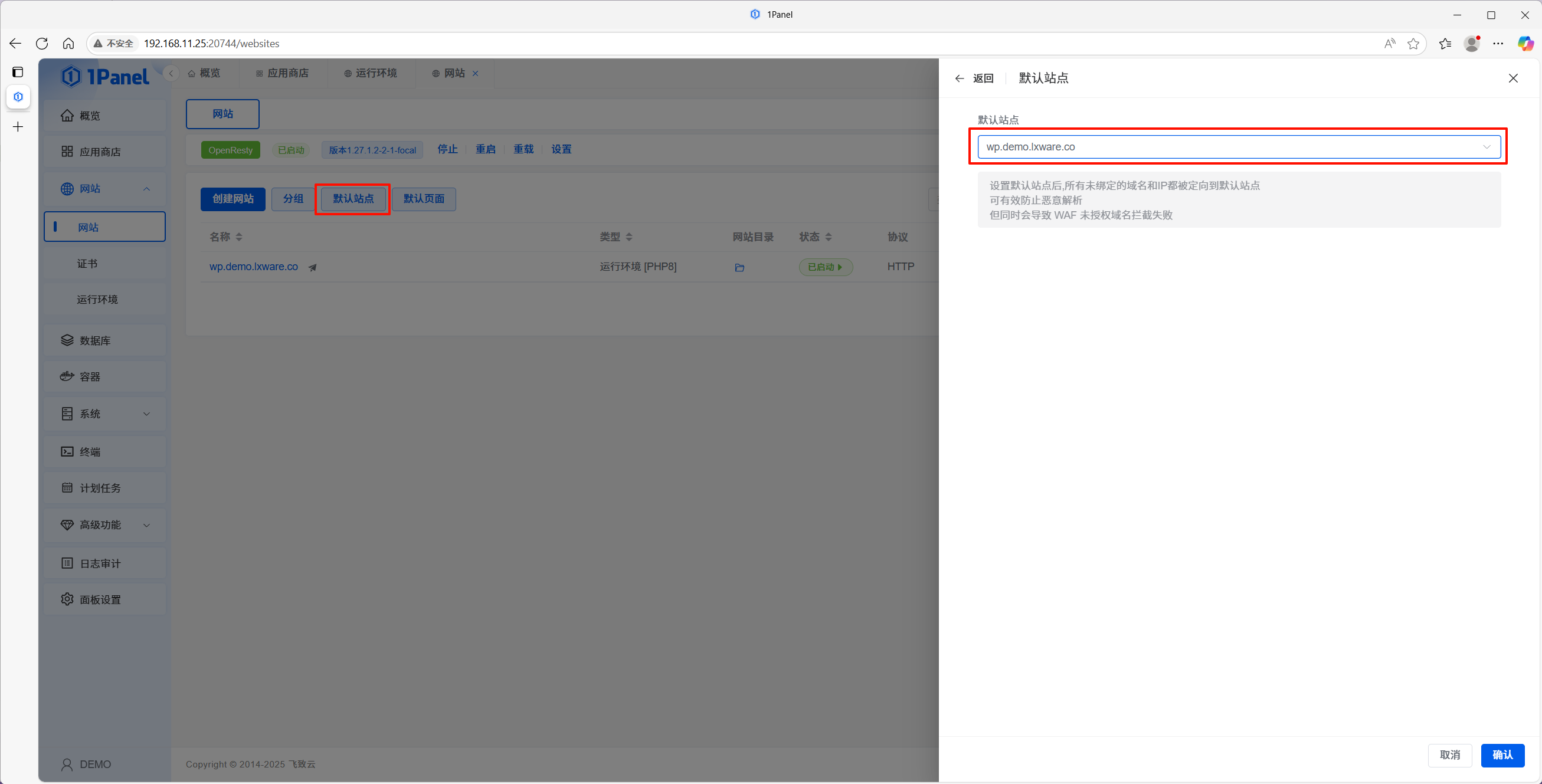 Default website